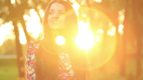 The girl in the sun Stock Footage 50855226
