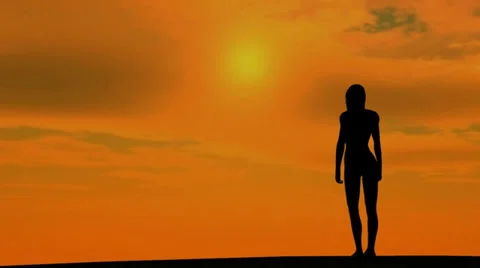 Girl in the sunset Vídeos de archivo 33994633
