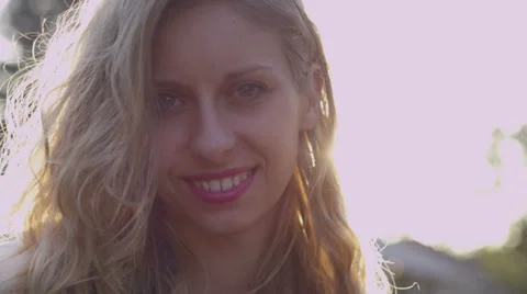 Girl in the Sunset Stock Footage 39017803