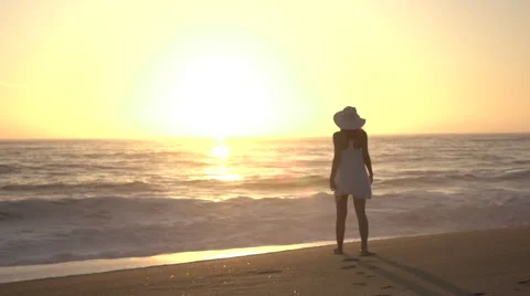 Girl In Sunset Stock Footage 68217630