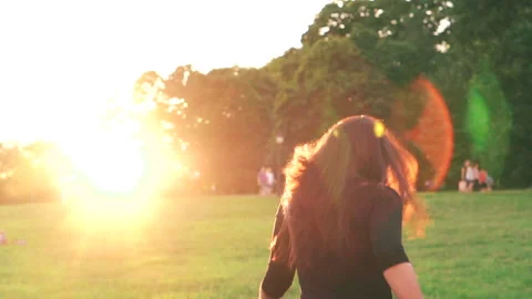 Girl on the sunset Stock-Footage 96184075