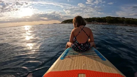 Girl on surfboard Stock Footage 251160909