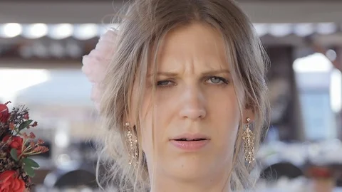 Girl Surprised at the Camera Stock Footage 123518208
