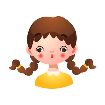 Girl with surprised face expression vector illustration Stock Illustration
