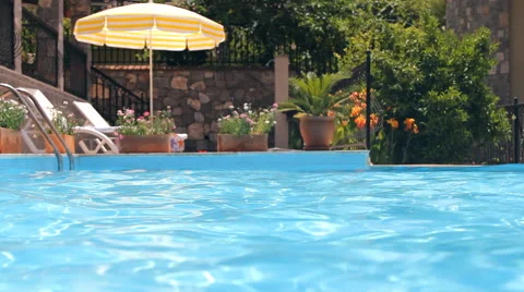 Girl swims in the pool Stock Footage 41763302