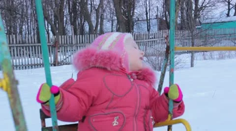 Girl on a swing Stock Footage 10834850