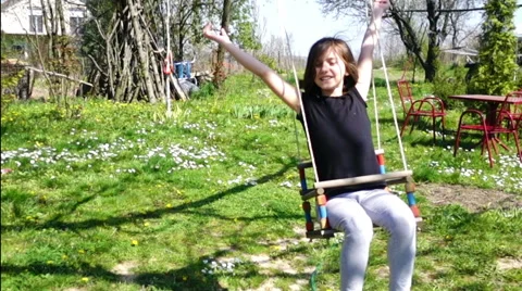 Girl on the swing Stock Footage 49631605