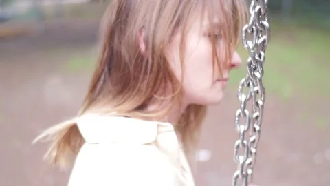 Girl on a swing Stock Footage 73498918