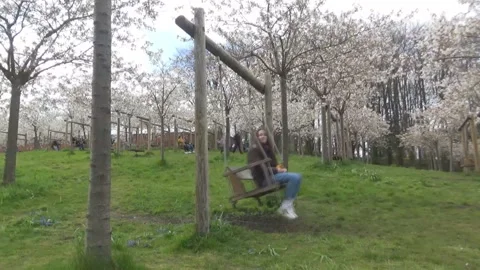 Girl on a swing Stock Footage 119123880