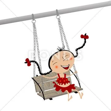 Girl on a swing Stock Illustration