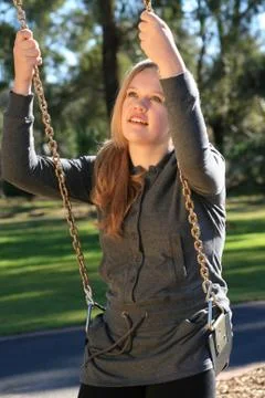 Girl On a Swing Stock Photos