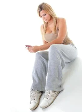 Girl with tablet computer ebook reader touchpad pc Stock Photos