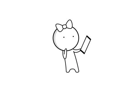 Girl with a tablet 스톡 일러스트