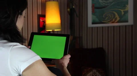 Girl tablet navigation Stock Footage 47988435