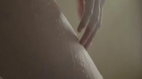 Girl taking a bath in slow motion close up shot raw footage Stock Footage 71756088