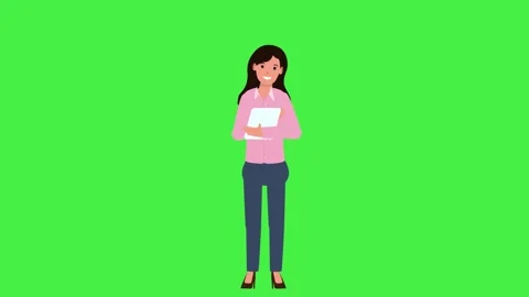 Girl Taking Notes Green Screen Stock Footage 231499151