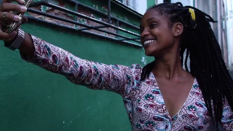 Girl Taking a Selfie Stock Footage