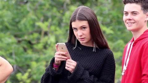 A girl taking selfies Stock Footage 78540658