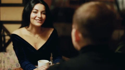 Girl talking to guy Stock Footage 104144360