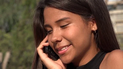 Girl Talking On Phone Stock Footage