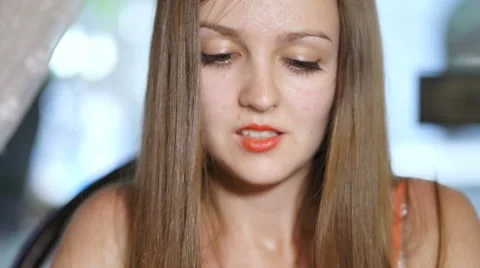 Girl talking on smartphone Stock Footage 67386325