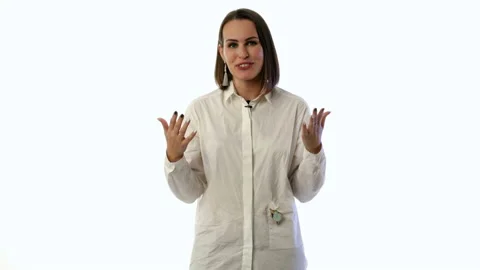 Girl talks about something on the camera Stock-Footage 93600230
