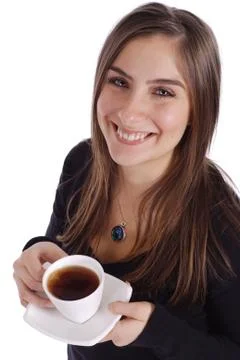 Girl with Tea Stock Photos
