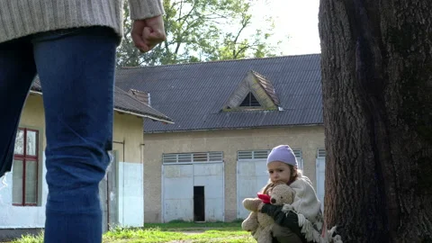Girl with teddy. Stock Footage 141808243