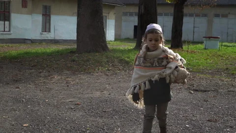 Girl with teddy. Stock Footage 141875835