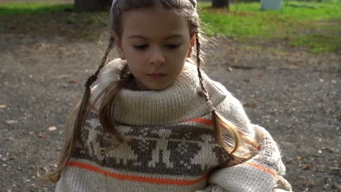 Girl with teddy. Stock Footage 141876151