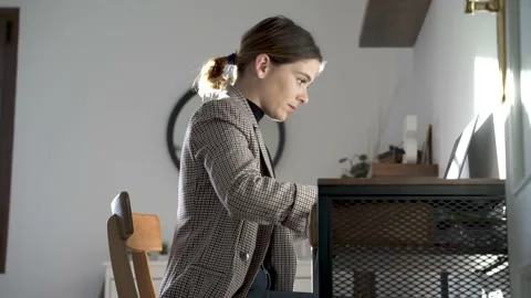 Girl teleworking Stock Footage 145292676