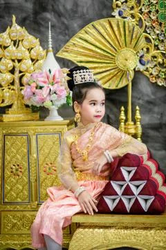 Girl with thai clothes Stock Photos