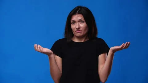 The girl thinks but does not find a solution Stock Footage 161644386