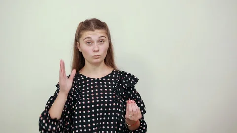 Girl thinks solving problem with smart facial expression Stock Footage 124394648