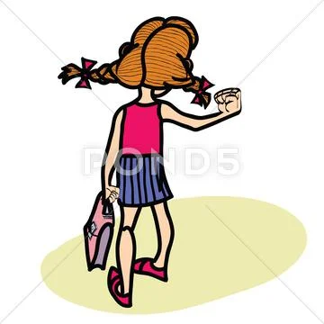 Girl threatens with a fist Stock Illustration