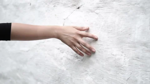 Girl touching at wall Stock-Footage 93625532