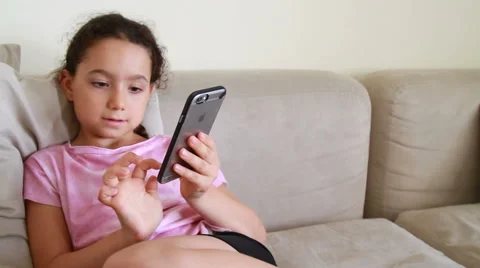 Girl touchscreen of iphone 6 Stock Footage 51736592