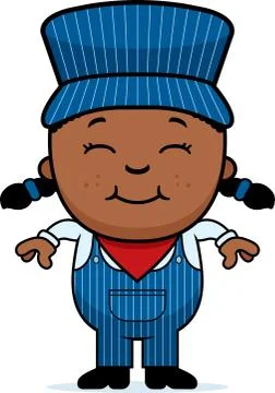 Girl train conductor Stockillustratie