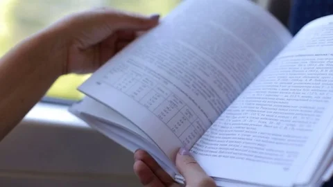 The girl on the train reading a book Vídeo Stock 79346613