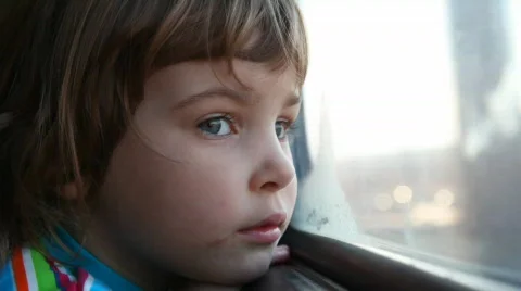 Girl at the train window Stock-Footage 501620