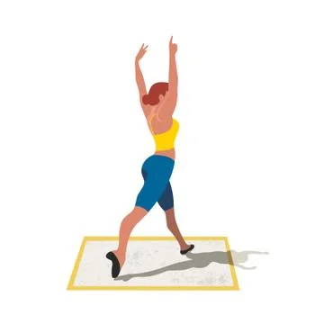 Girl training dancing isolated flat vector icon Stock Illustration