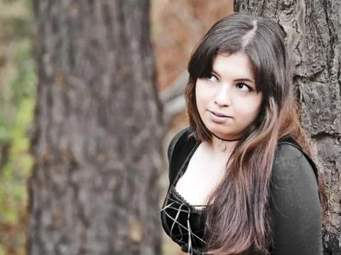 Girl with tree Stock Photos
