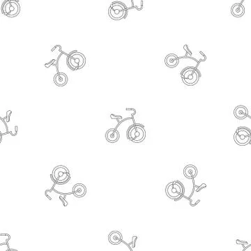 Girl tricycle pattern seamless vector Illustrazione stock