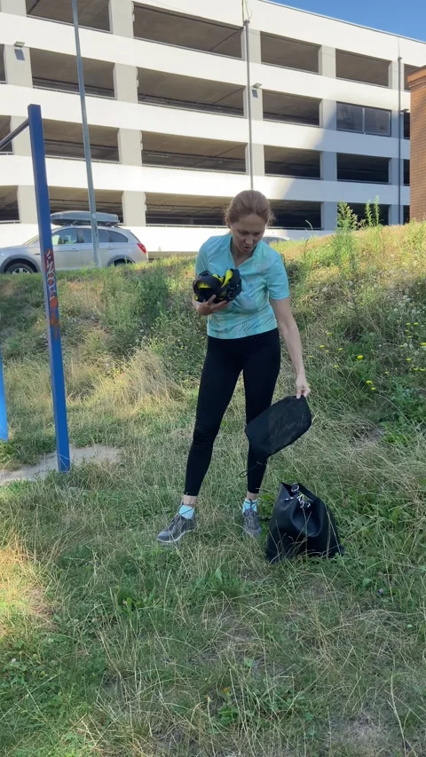 Girl in TRX training Video stock 247973399