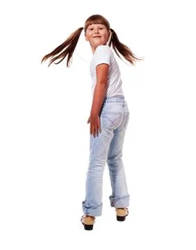 Girl turn back Stock Photos