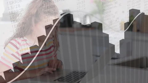 Girl typing on laptop in kitchen, genera... | Stock Video | Pond5