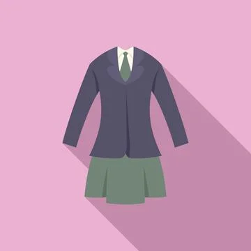 Girl uniform icon flat vector. Fashion suit Stockillustratie