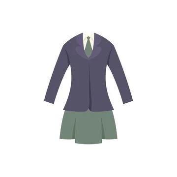 Girl uniform icon flat vector. Fashion suit Stock Illustration