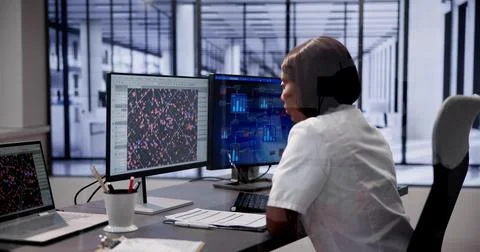 Girl Using Artificial Intelligence Data Security Stock Photos