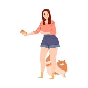 Girl using contactless mobile payment system for buying cartoon vector Stock Illustration